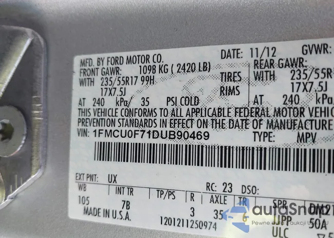 1FMCU0F71DUB90469: 43256363