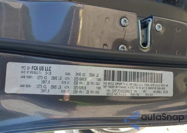 1C4PJMDX2KD284219: 43256426