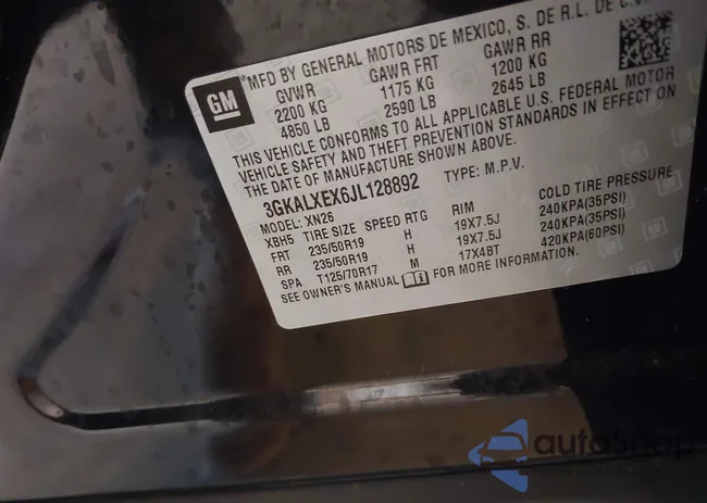 3GKALXEX6JL128892: 43255440