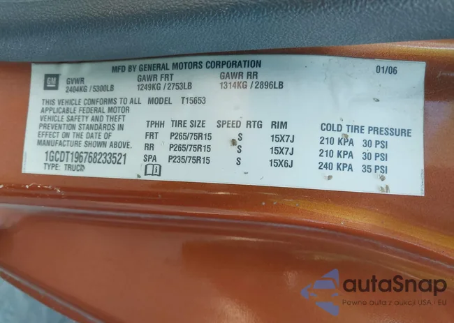 1GCDT196768233521: 43255551