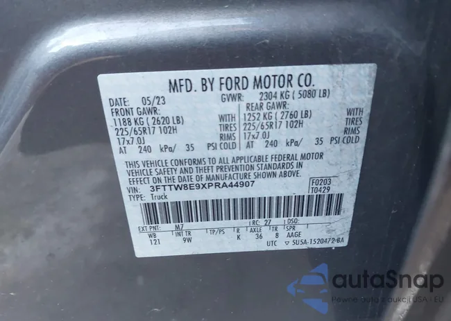 3FTTW8E9XPRA44907: 43255645