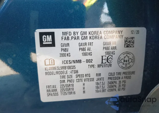 KL4MMESL9MB108325: 43255778