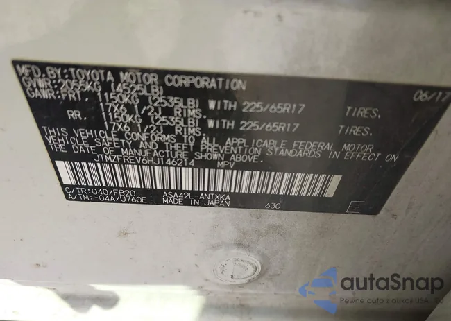 JTMZFREV6HJ146214: 43256903