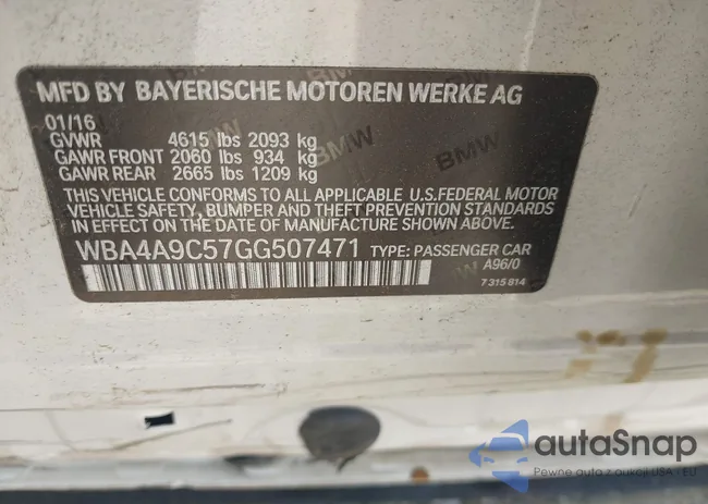 WBA4A9C57GG507471: 43257134