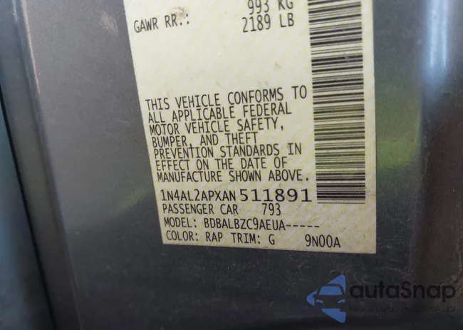 1N4AL2APXAN511891: 43257186