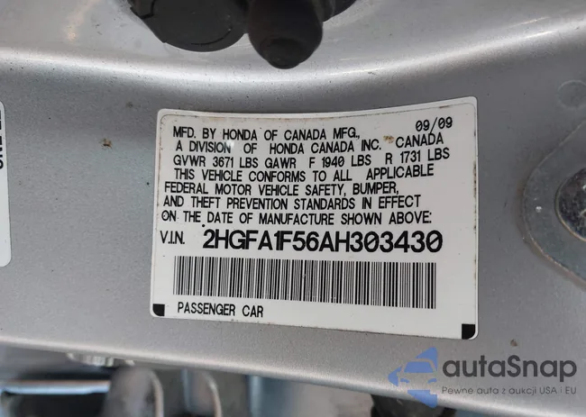 2HGFA1F56AH303430: 43257212