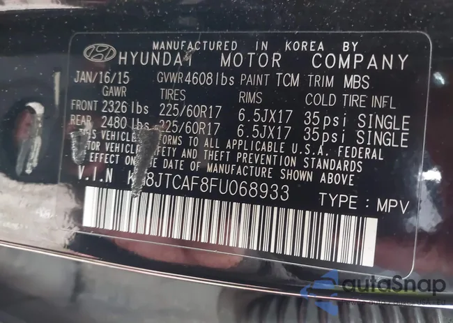 KM8JTCAF8FU068933: 43257213