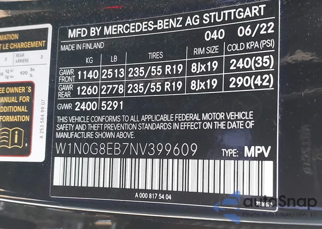 W1N0G8EB7NV399609: 43257220