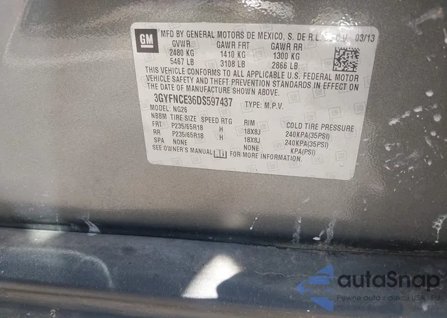 3GYFNCE36DS597437: 43257237