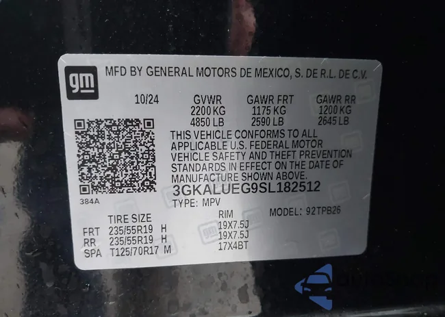 3GKALUEG9SL182512: 43256539