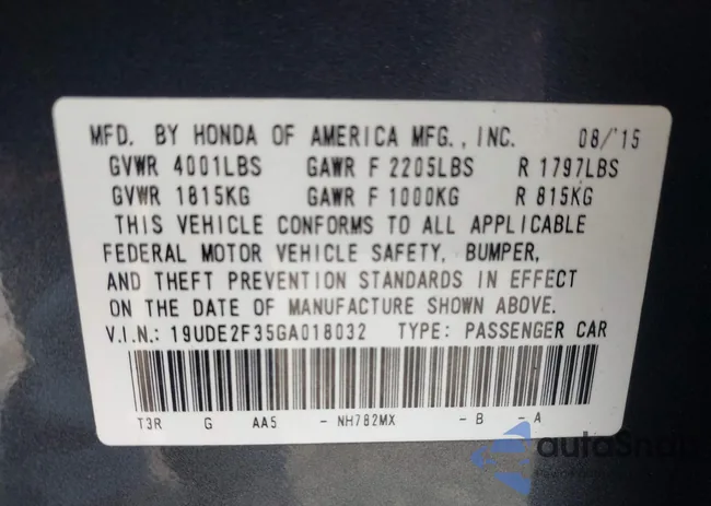 19UDE2F35GA018032: 43256559