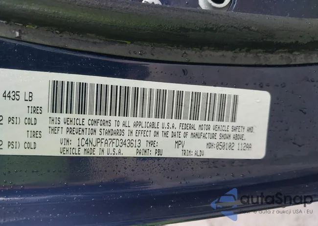 1C4NJPFA7FD343613: 43256579