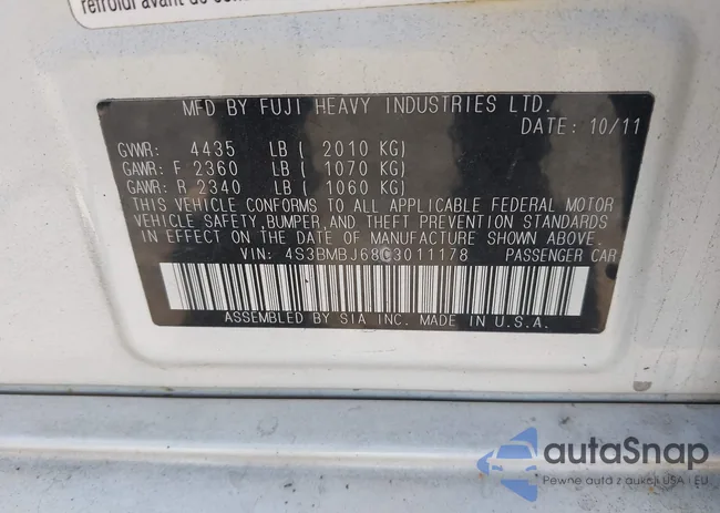 4S3BMBJ68C3011178: 43256595