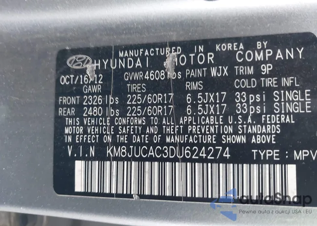 KM8JUCAC3DU624274: 43256770