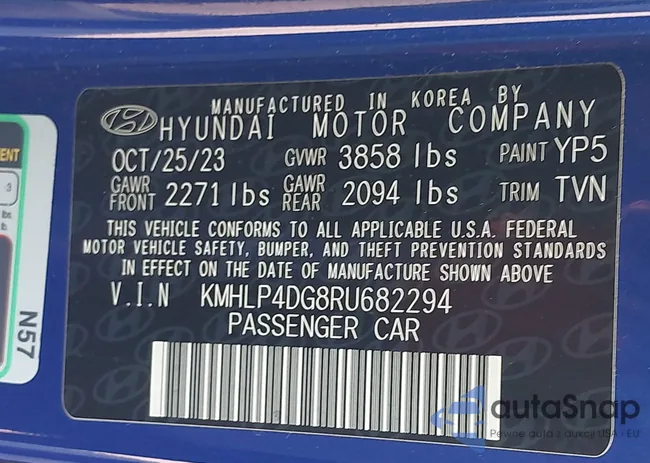 KMHLP4DG8RU682294: 43256792