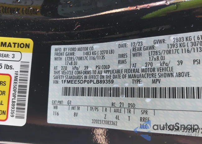 1FMEE5DP0PLB89359: 43256799