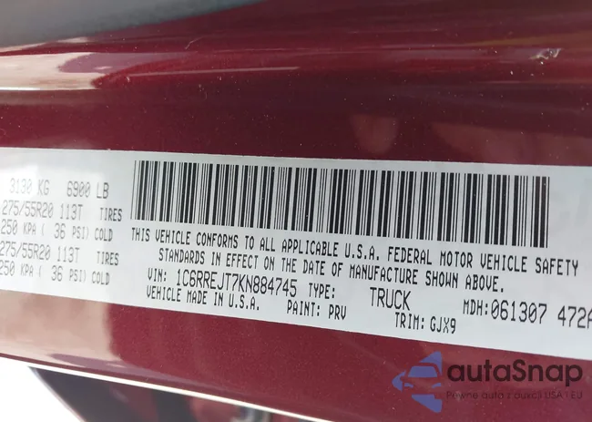 1C6RREJT7KN884745: 43257839