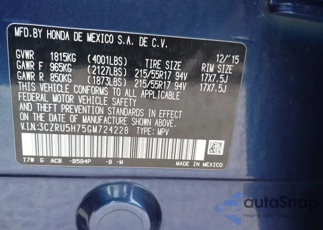 3CZRU5H75GM724228: 43257885