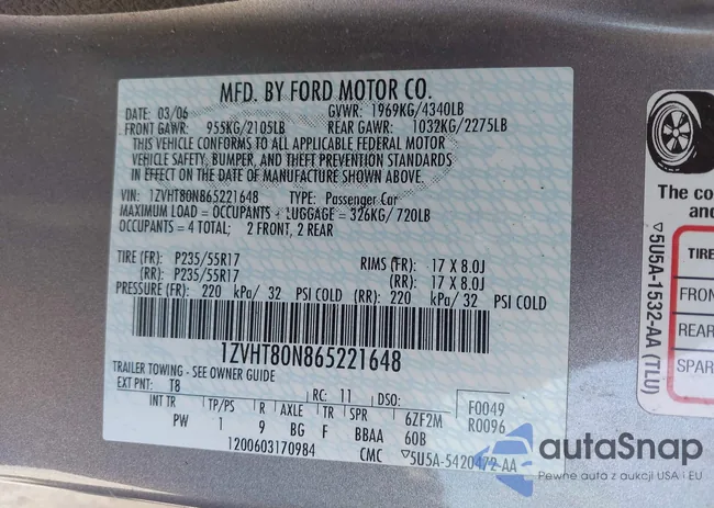 1ZVHT80N865221648: 43257932