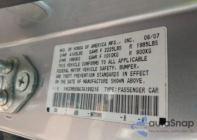 1HGCM56847A199216: 43257936