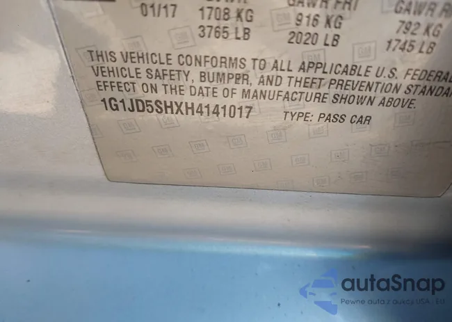 1G1JD5SHXH4141017: 43257945