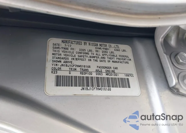 JN1BJ1CP7HW016146: 43258016