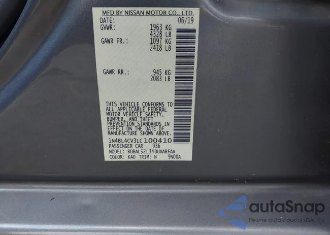 1N4BL4CV3LC100410: 43258063