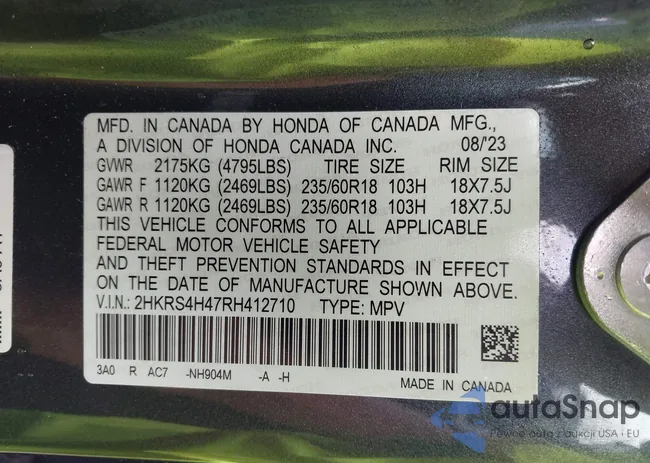 2HKRS4H47RH412710: 43258109