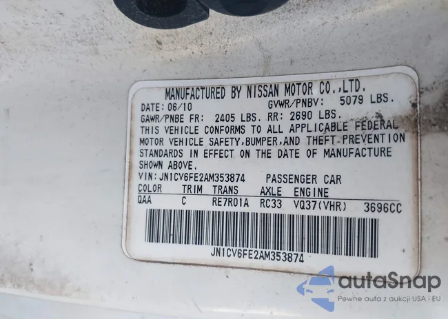 JN1CV6FE2AM353874: 43258128