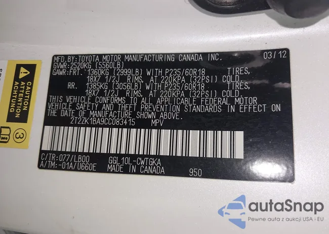 2T2ZK1BA9CC083415: 43258139