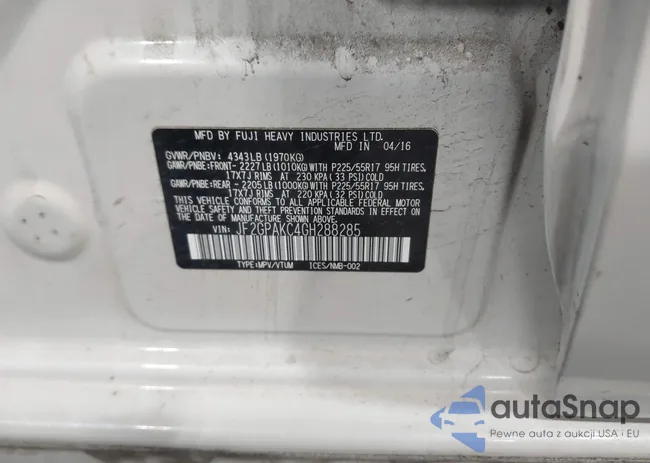 JF2GPAKC4GH288285: 43258217