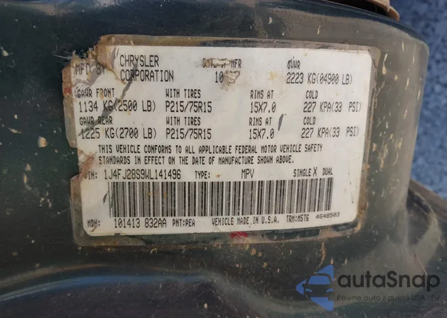 1J4FJ28S9WL141496: 43258341