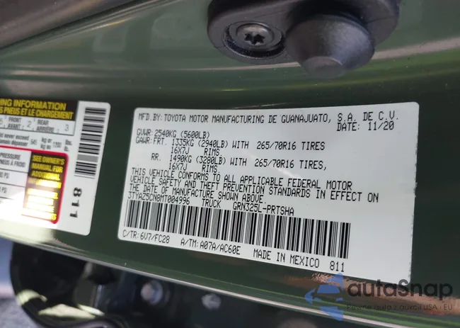 3TYAZ5CN8MT004996: 43258400