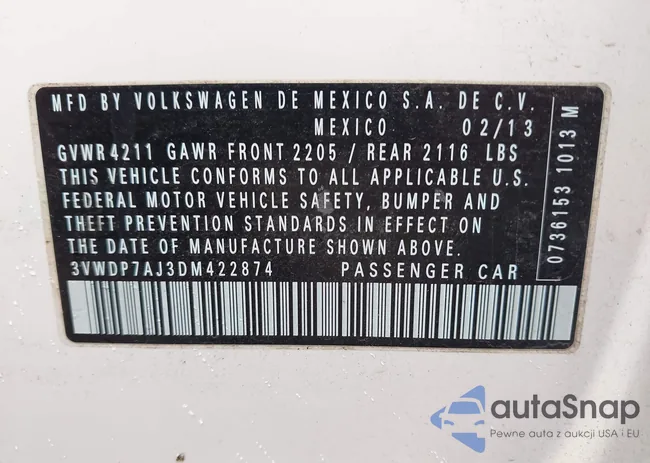 3VWDP7AJ3DM422874: 43257446