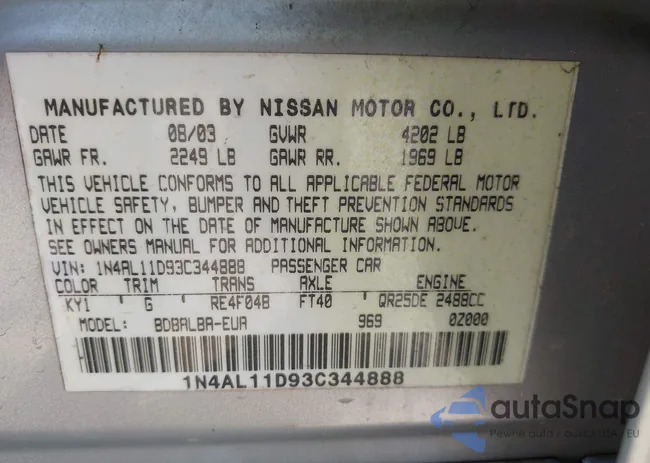 1N4AL11D93C344888: 43257484