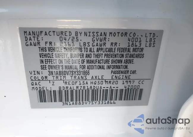 3N1AB8DV7SY331866: 43257657