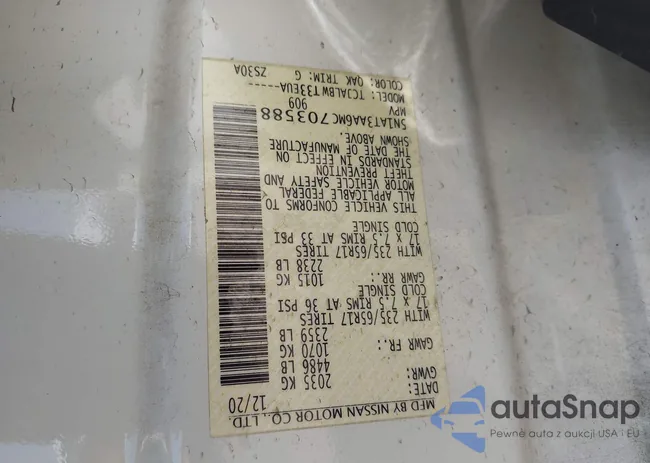 5N1AT3AA6MC703588: 43258842