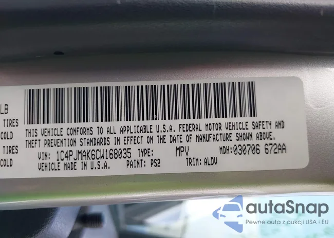 1C4PJMAK6CW168035: 43258905