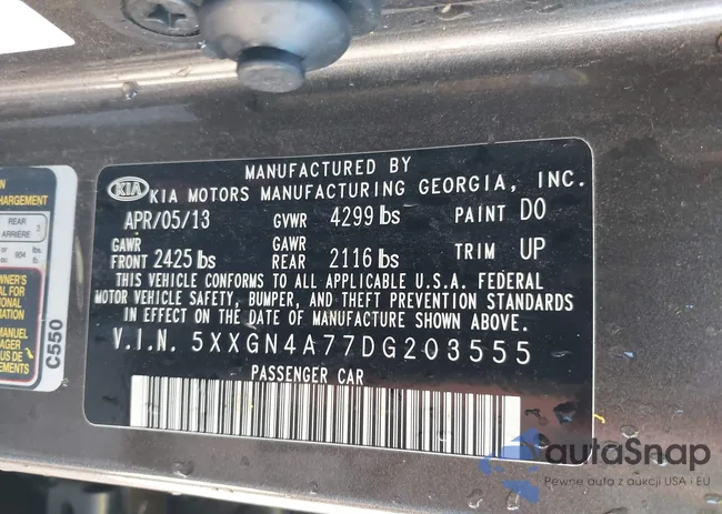 5XXGN4A77DG203555: 43258923