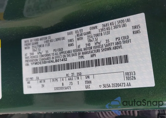 1FMDE5BH6NLB01452: 43258976