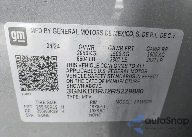 3GNKDBRJ2RS229880: 43259124