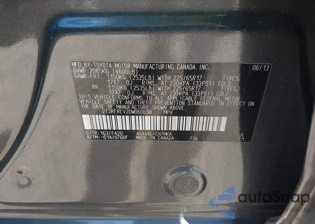 2T3RFREV2DW060698: 43259128