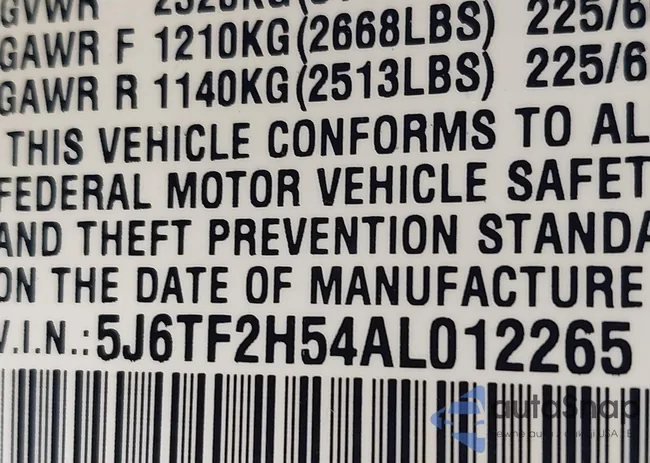 5J6TF2H54AL012265: 43259236