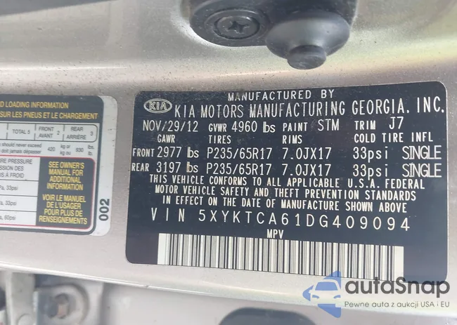 5XYKTCA61DG409094: 43259249