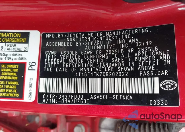 4T4BF1FK7CR202922: 43259264