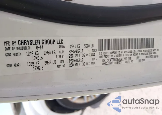 3C4PDDBG3ET301795: 43258452