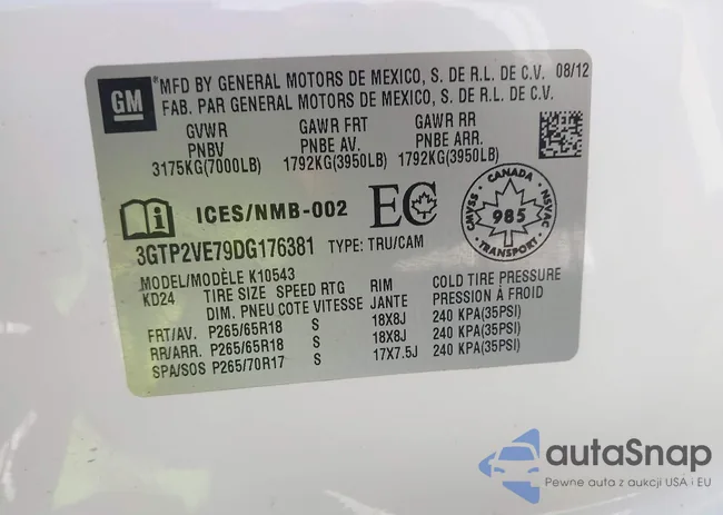 3GTP2VE79DG176381: 43258501