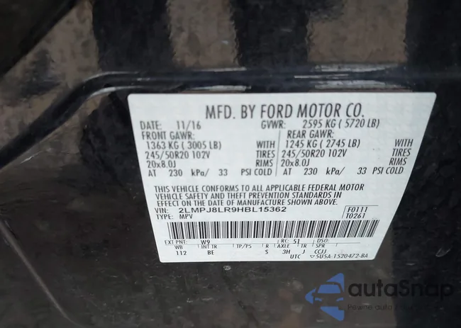 2LMPJ8LR9HBL15362: 43258621