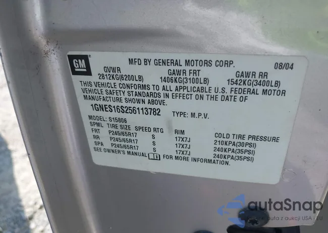 1GNES16S256113782: 43258636