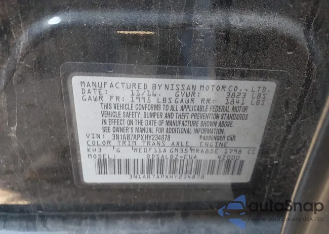 3N1AB7APXHY234878: 43258702